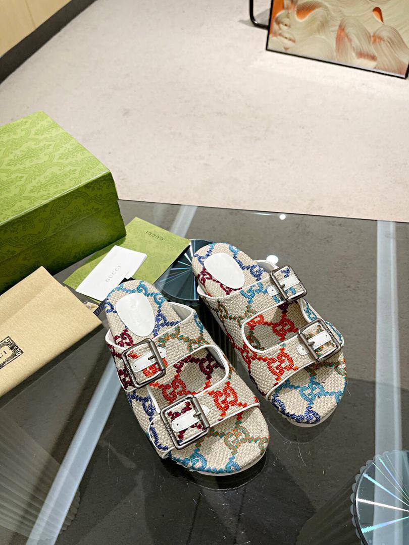 Gucci GG Jacquard Sandals
