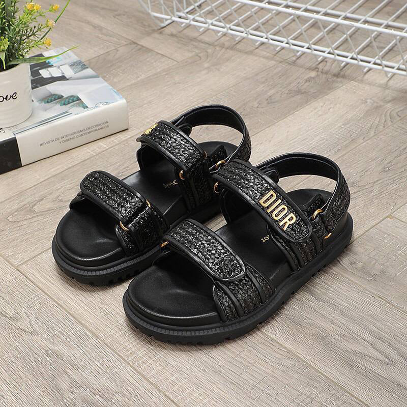 Dior Dioract Sandal Braided Raffia