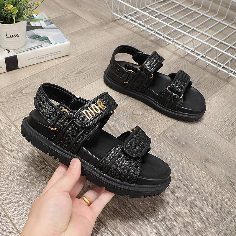 Dior Dioract Sandal Braided Raffia