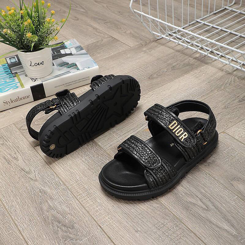 Dior Dioract Sandal Braided Raffia