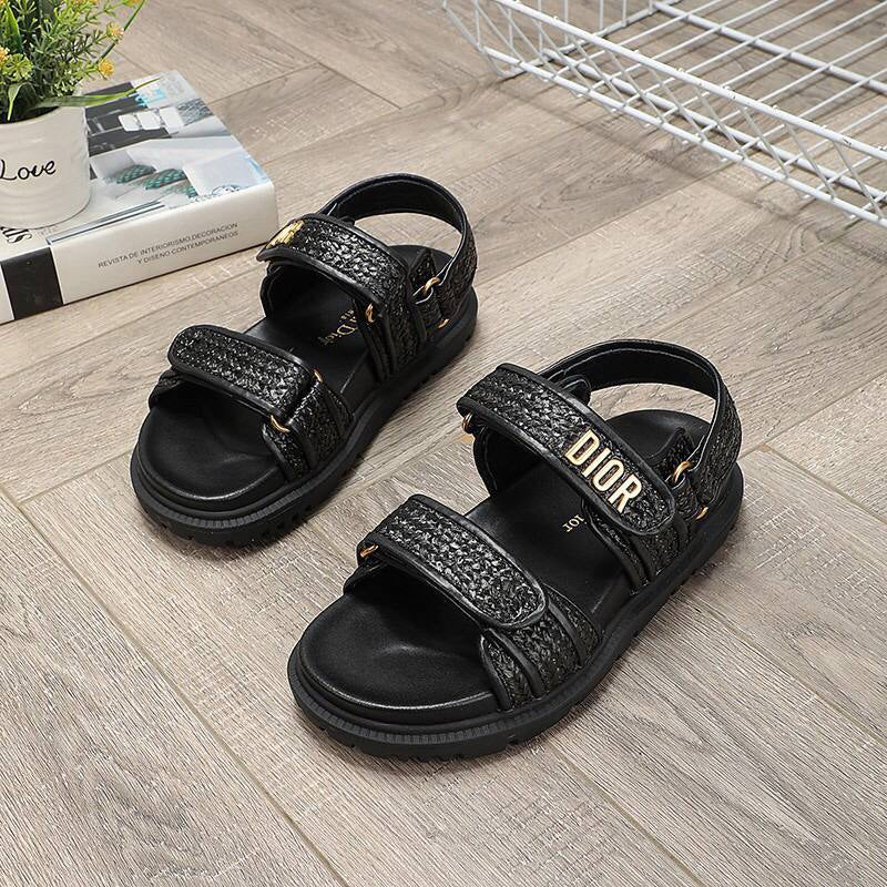 Dior Dioract Sandal Braided Raffia