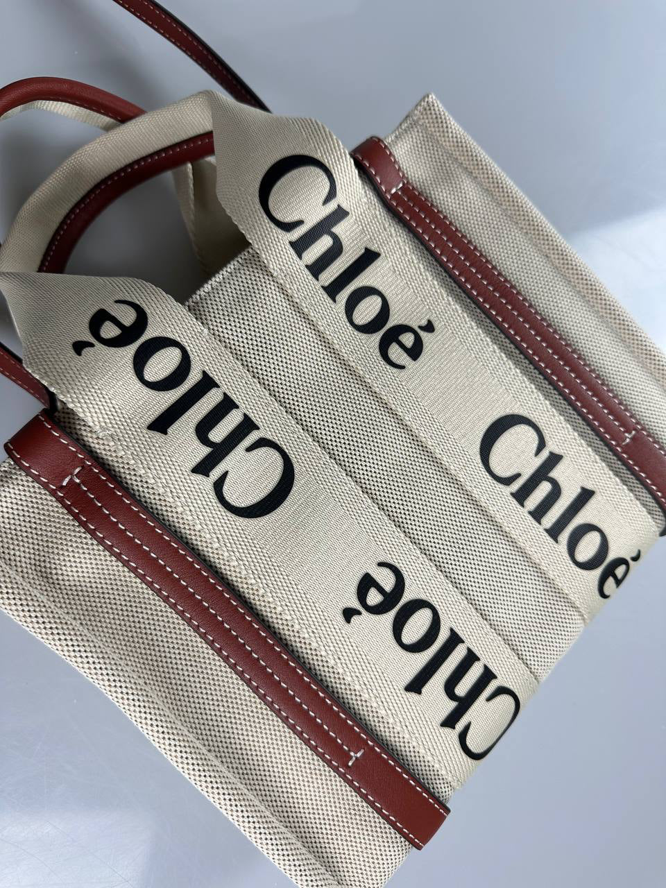 Chloé Woody Small Canvas Tote Bag