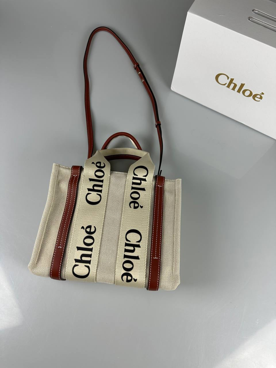 Chloé Woody Small Canvas Tote Bag