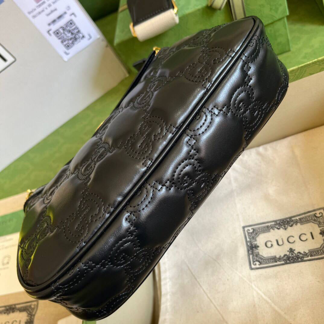 Gucci Leather GG Matelassé Shoulder Bag