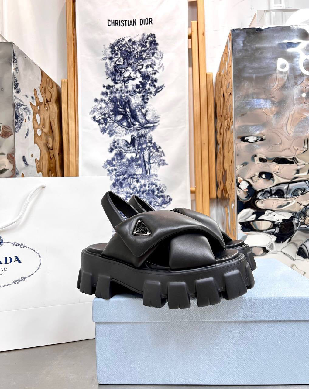 Prada Monolith padded nappa leather sandals