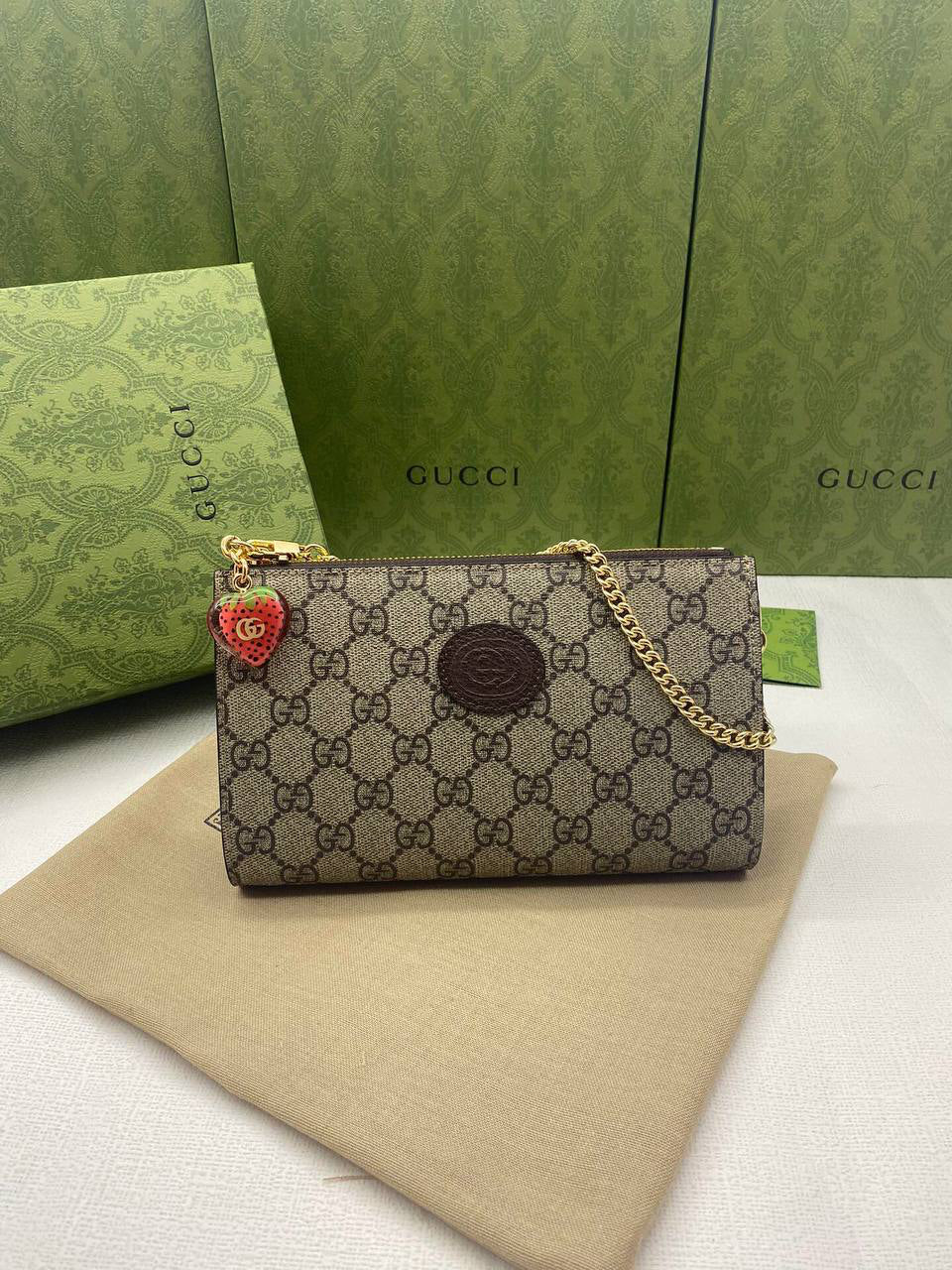 Gucci GG Damier-jacquard coin purse