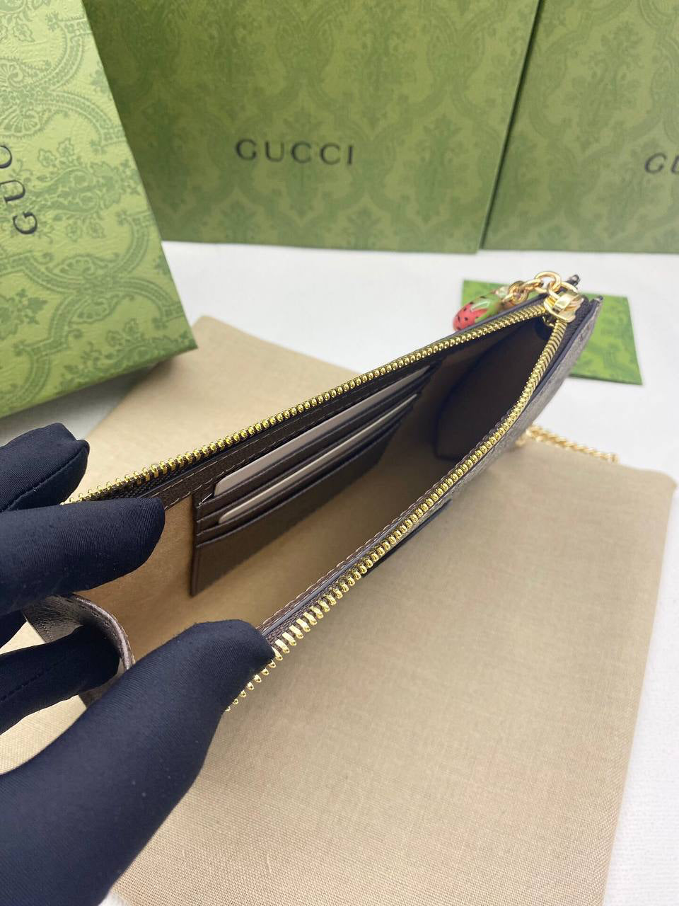 Gucci GG Damier-jacquard coin purse
