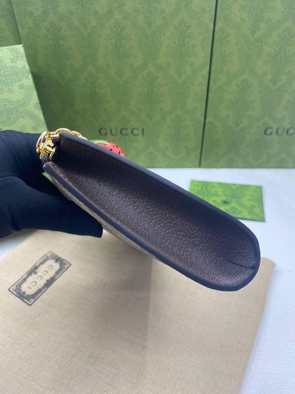 Gucci GG Damier-jacquard coin purse