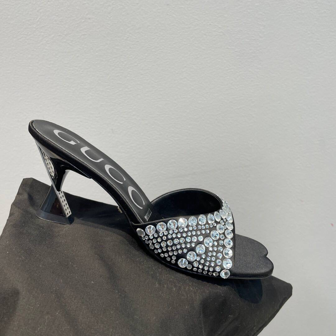 Gucci Embellished satin sandals