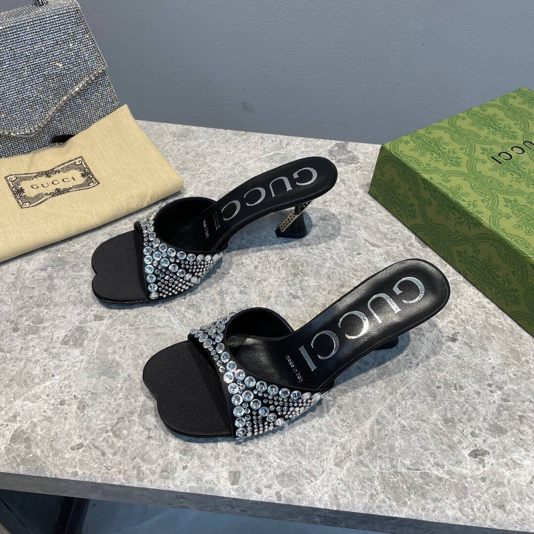 Gucci Embellished satin sandals