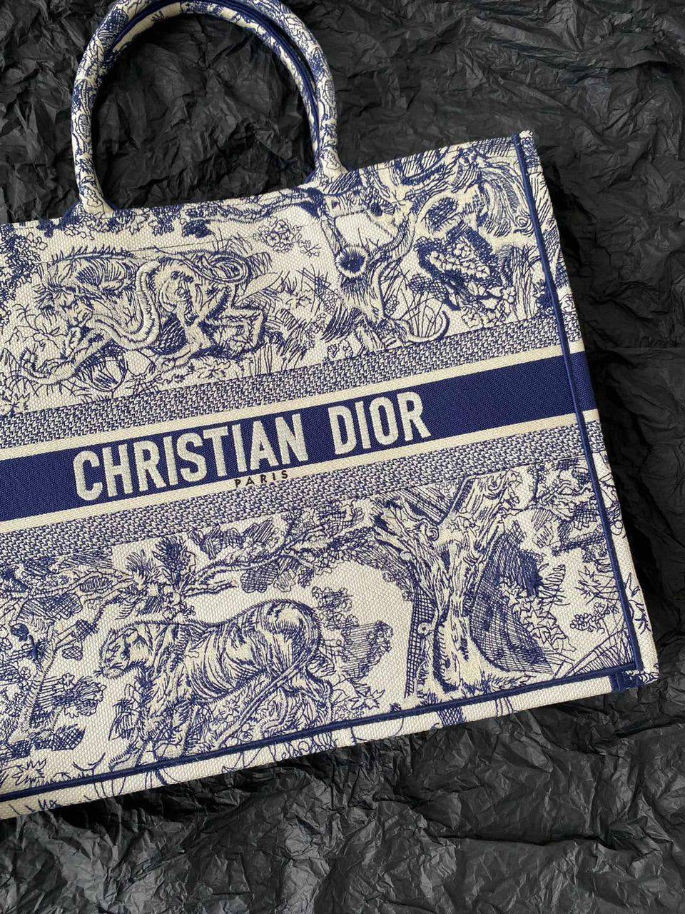 Dior Large Book Tote (Toile de Jouy Sauvage Embroidery)