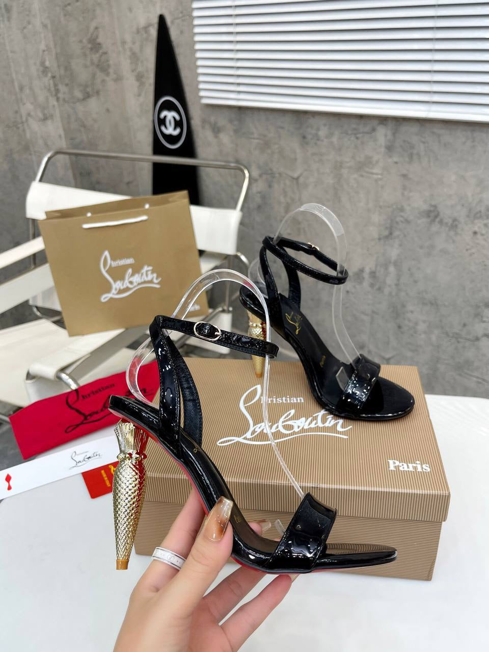 Christian Louboutin Lipqueen embellished leather sandals