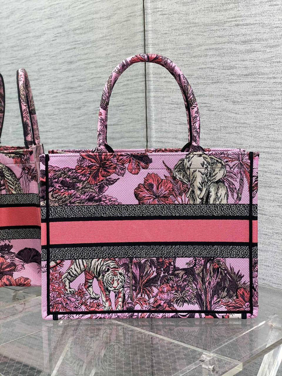 Dior Medium Book Tote (Toile de Jouy Sauvage Embroidery)