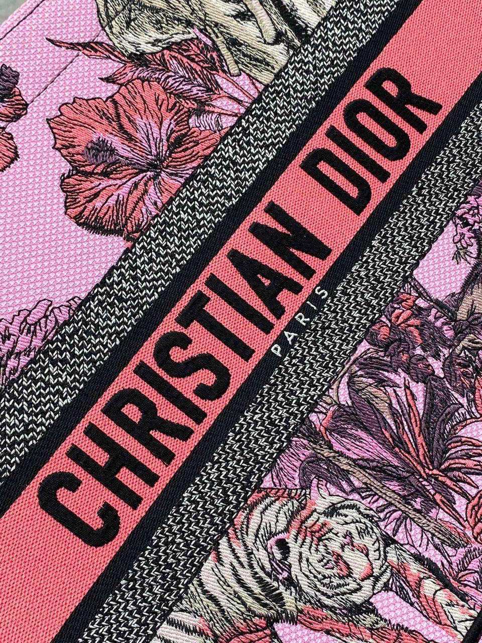 Dior Medium Book Tote (Toile de Jouy Sauvage Embroidery)