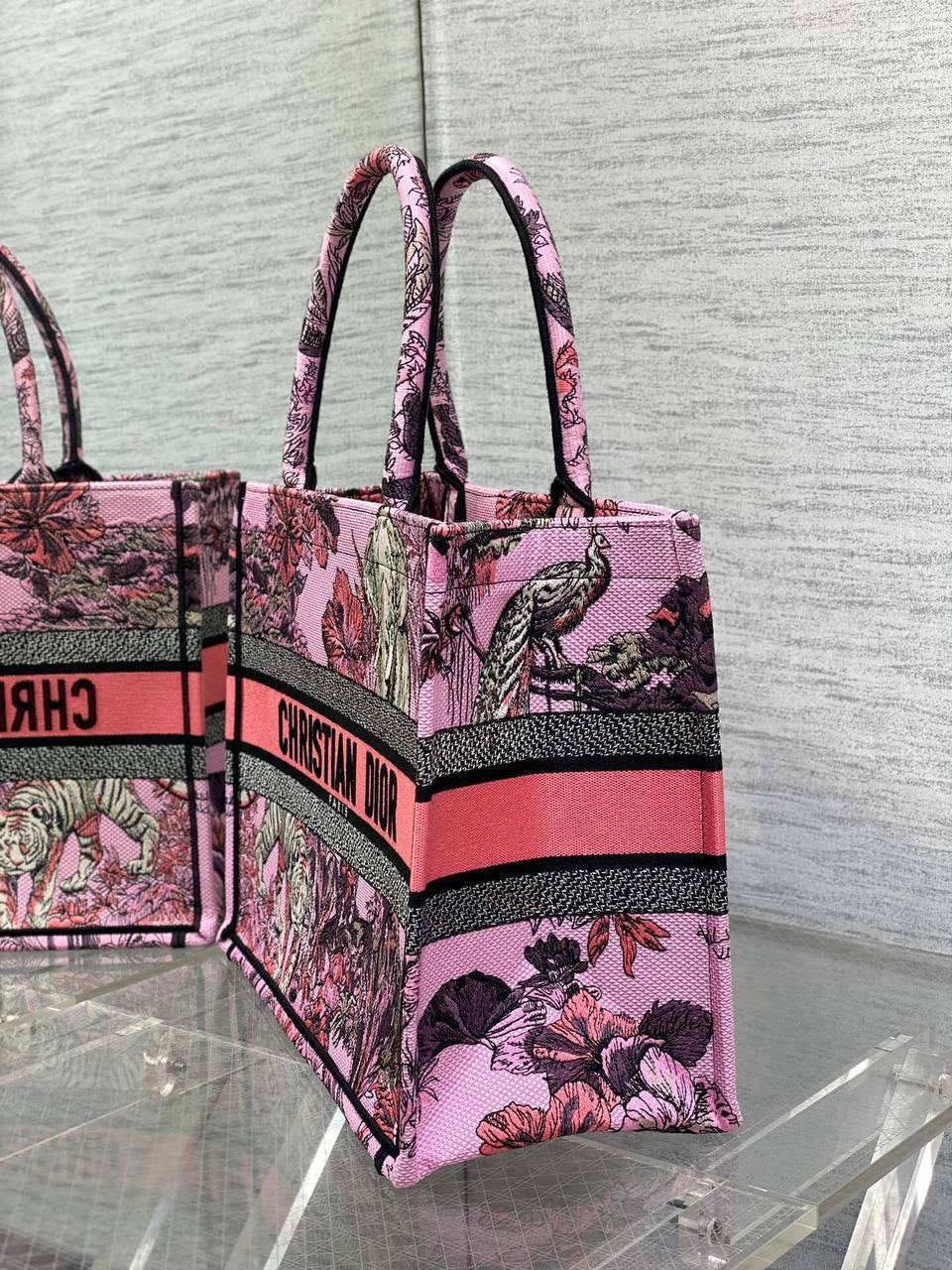 Dior Medium Book Tote (Toile de Jouy Sauvage Embroidery)