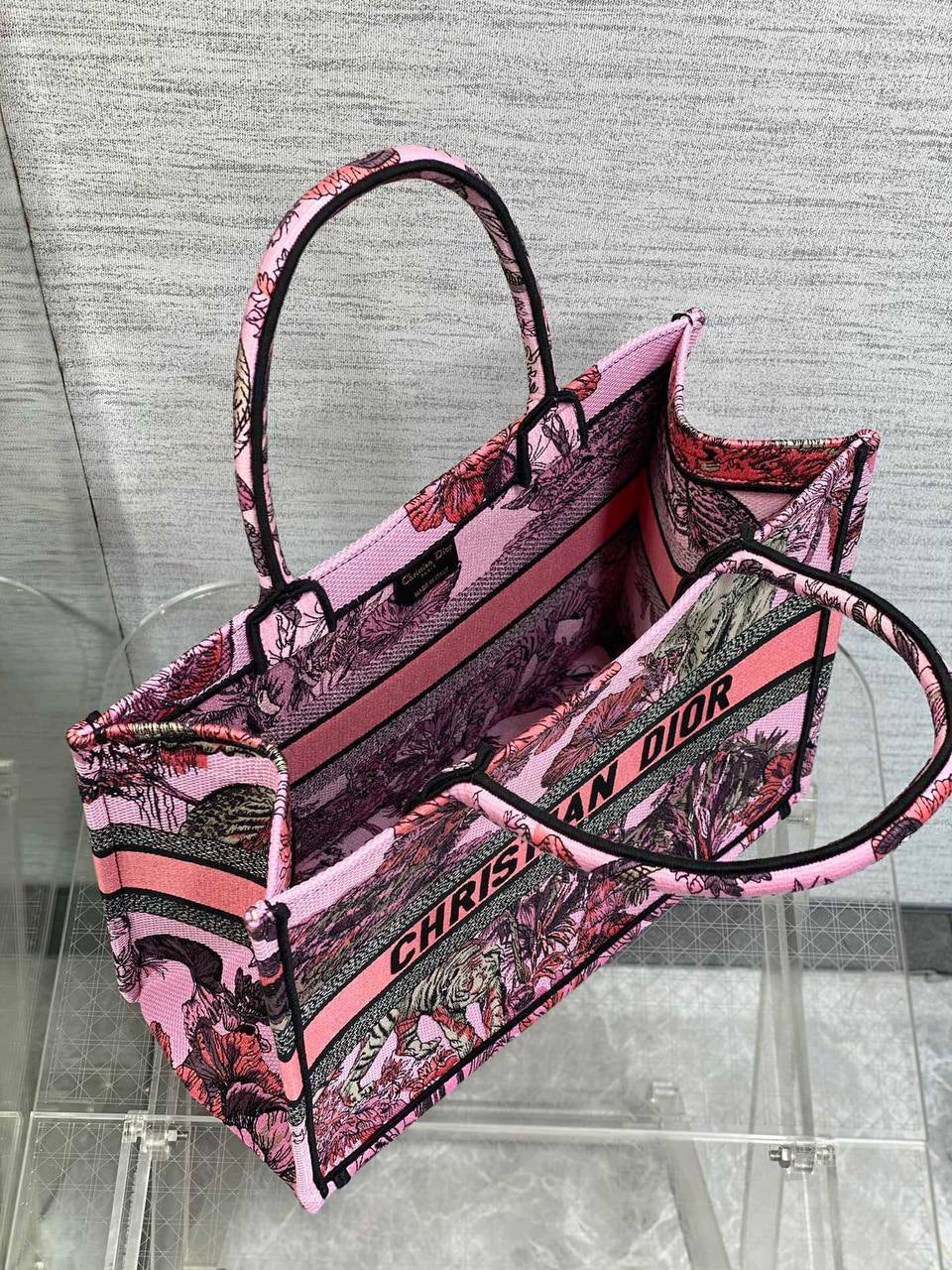 Dior Medium Book Tote (Toile de Jouy Sauvage Embroidery)