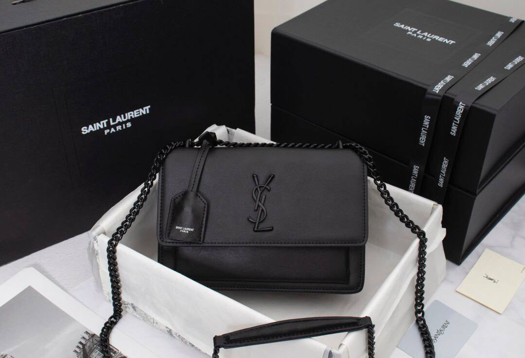 Saint Laurent Sunset Chain Bag in Smooth Leather