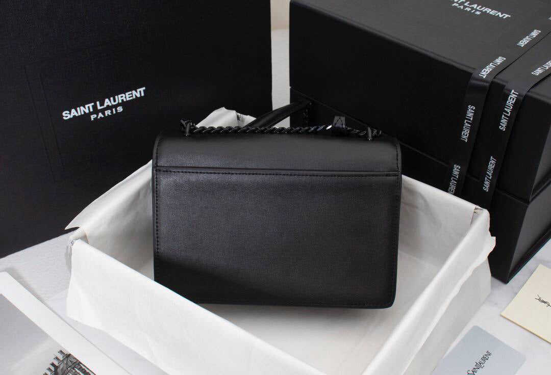 Saint Laurent Sunset Chain Bag in Smooth Leather