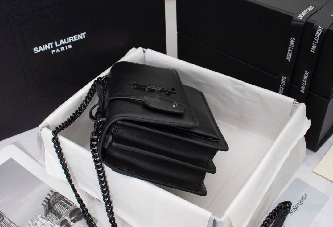 Saint Laurent Sunset Chain Bag in Smooth Leather