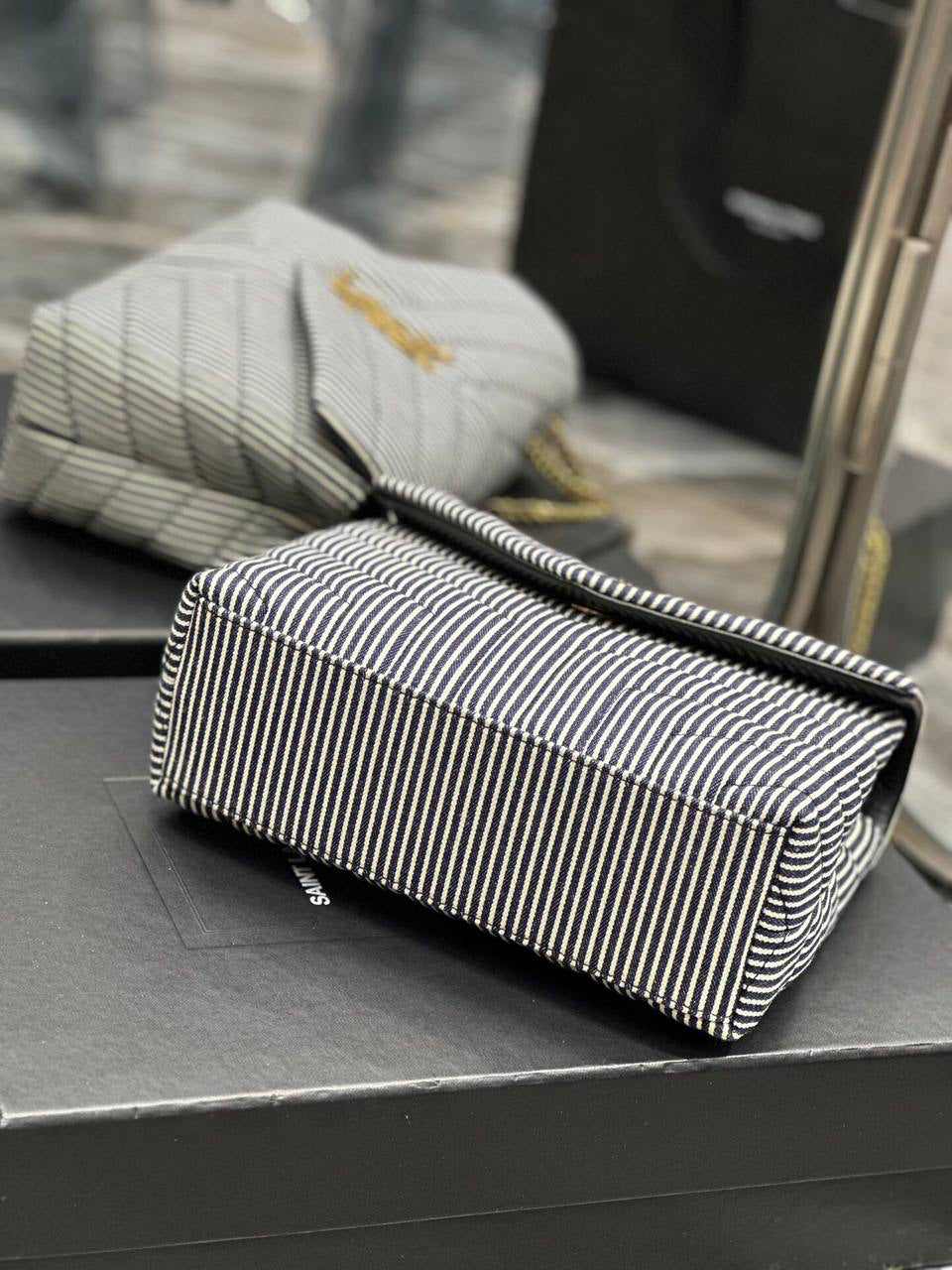Saint Laurent Loulou Striped Shoulder Bag
