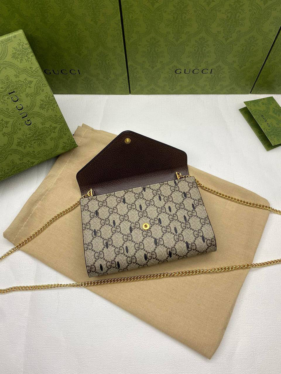 Gucci GG Strawberry Mini Wallet Bag