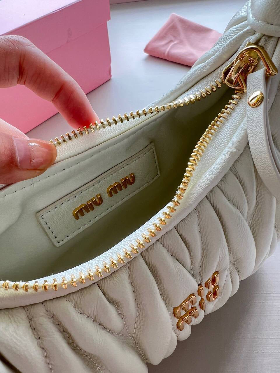 Miu Miu Wander matelassé shoulder bag