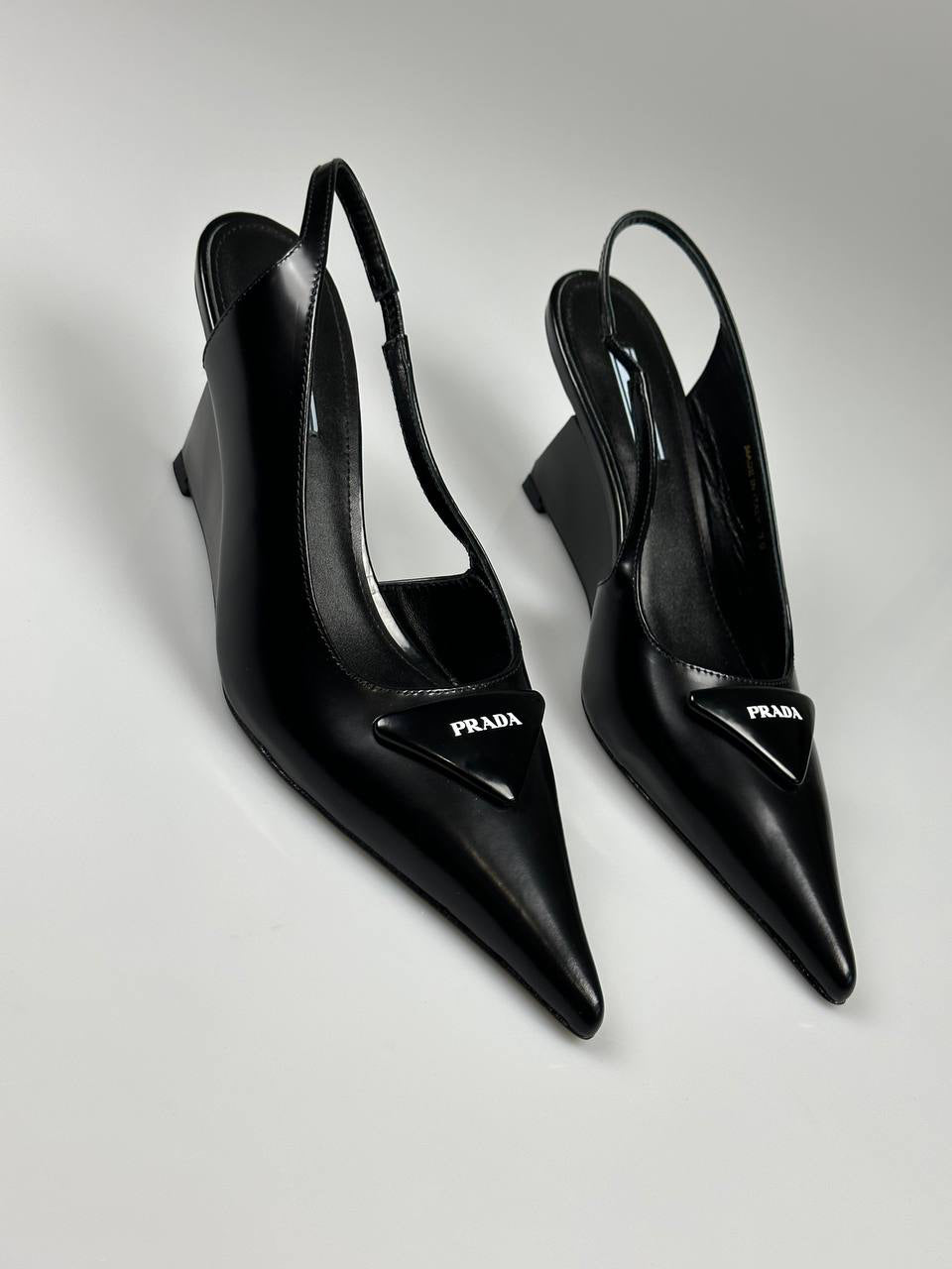 Prada Slingback Block Heel Pumps