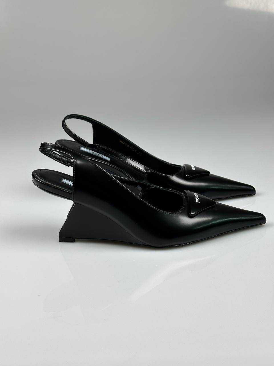 Prada Slingback Block Heel Pumps
