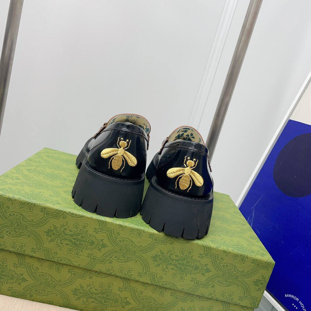 Gucci Leather lug sole loafers