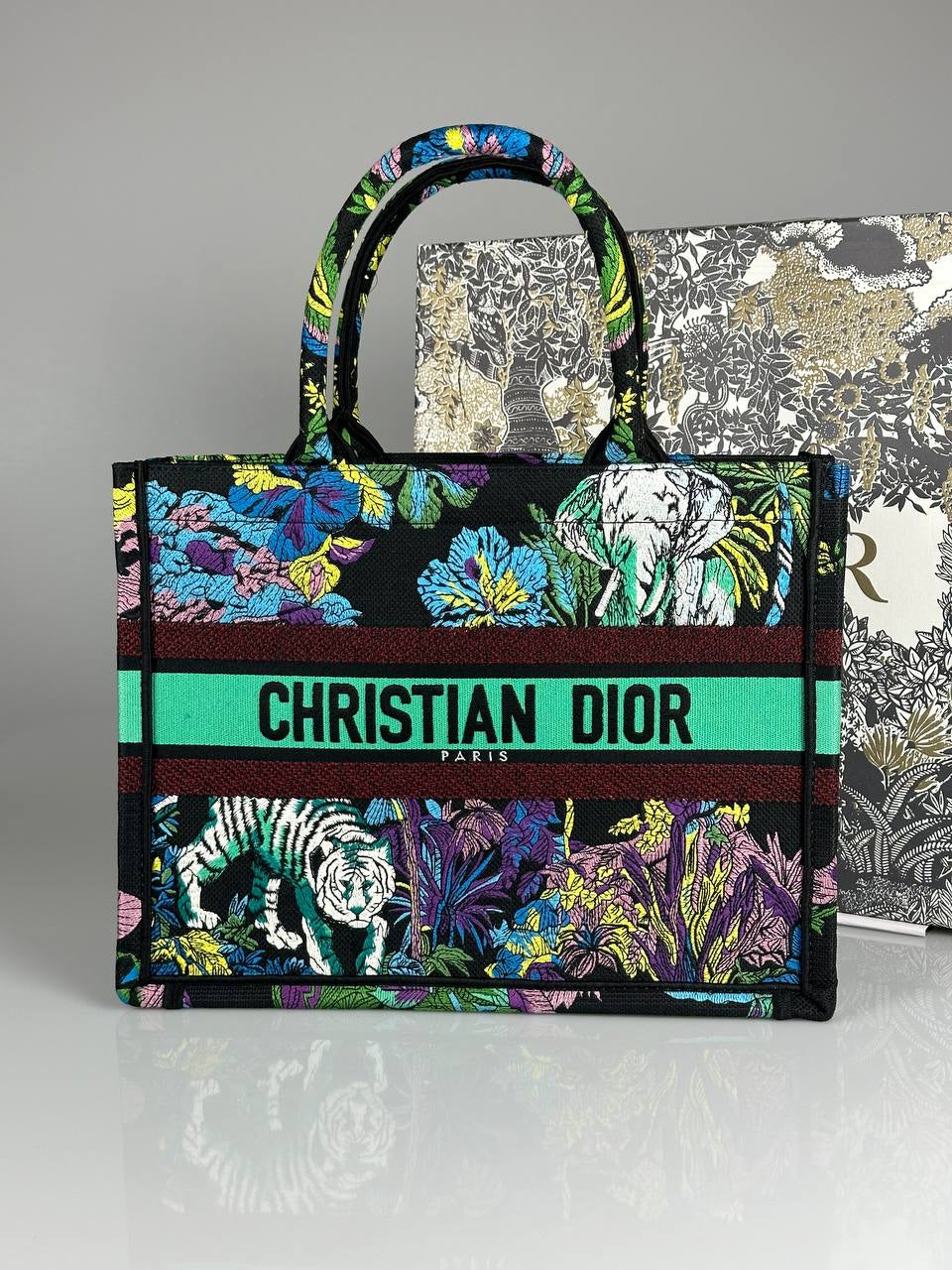 Dior Medium Book Tote (Toile de Jouy Sauvage Embroidery)