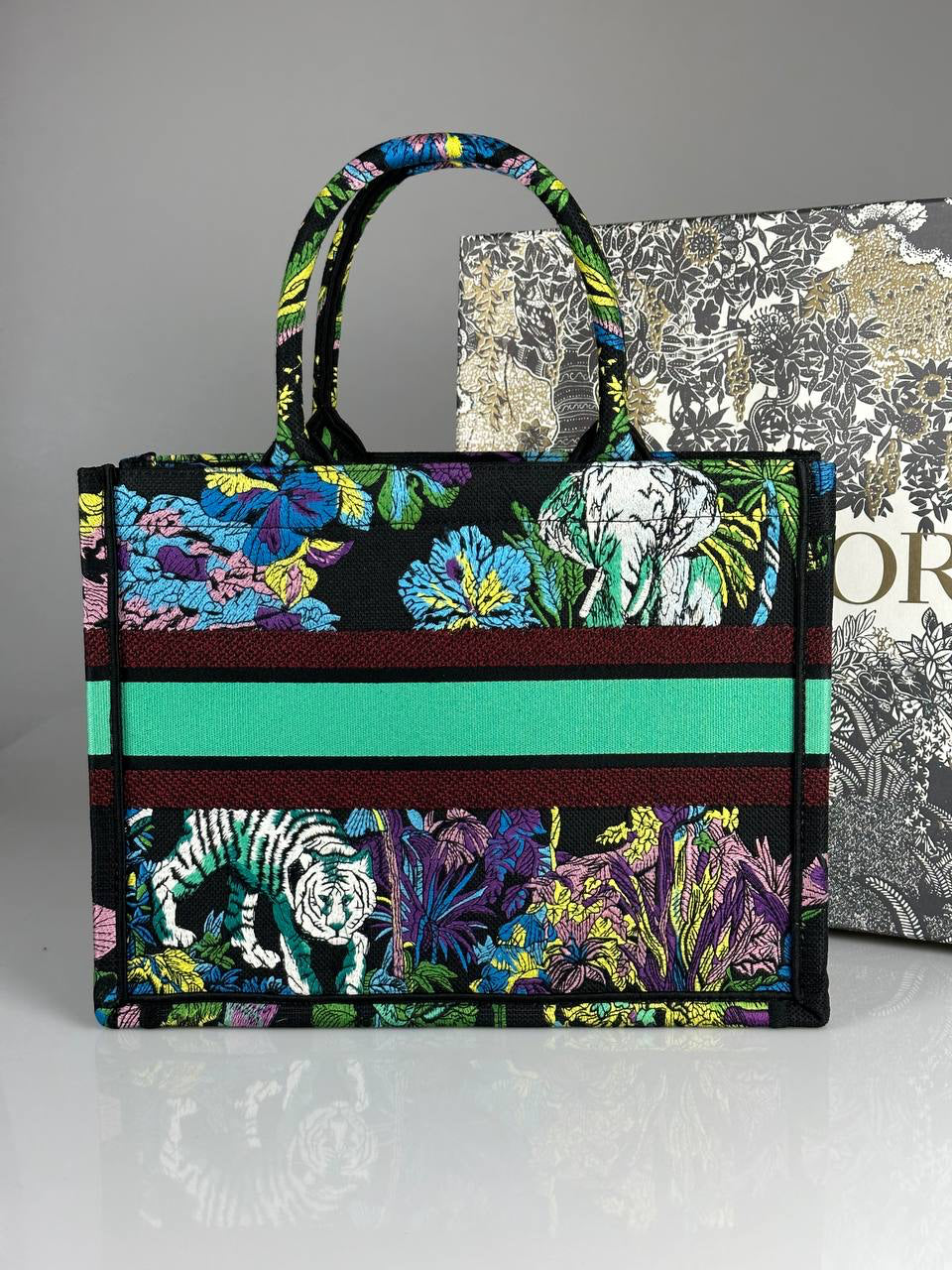 Dior Medium Book Tote (Toile de Jouy Sauvage Embroidery)