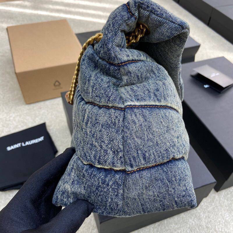 Saint Laurent Loulou Puffer Denim