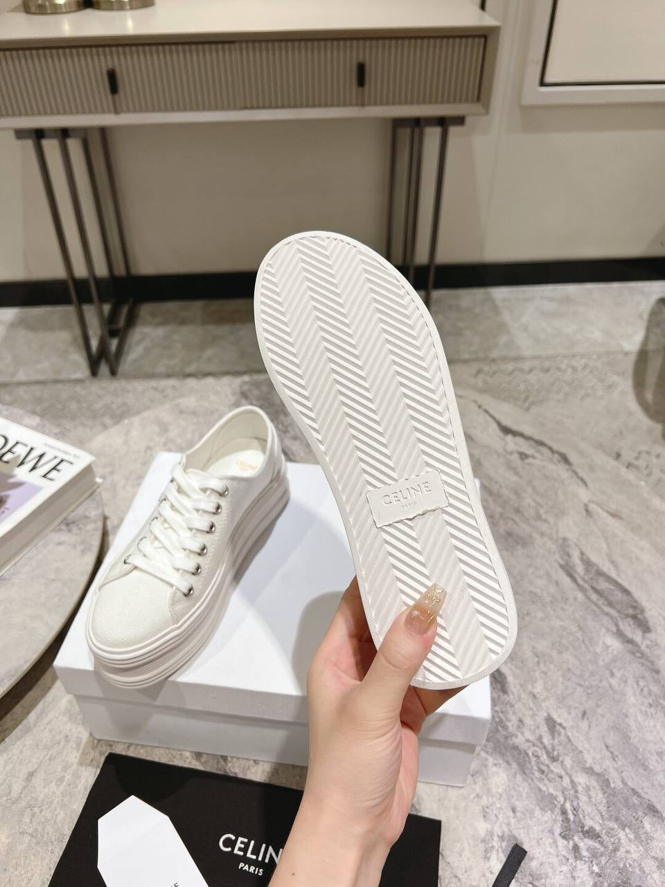 Celine Jane Low Lace-Up Sneaker