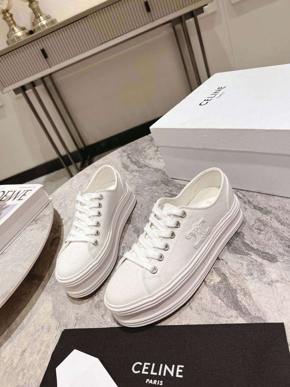 Celine Jane Low Lace-Up Sneaker