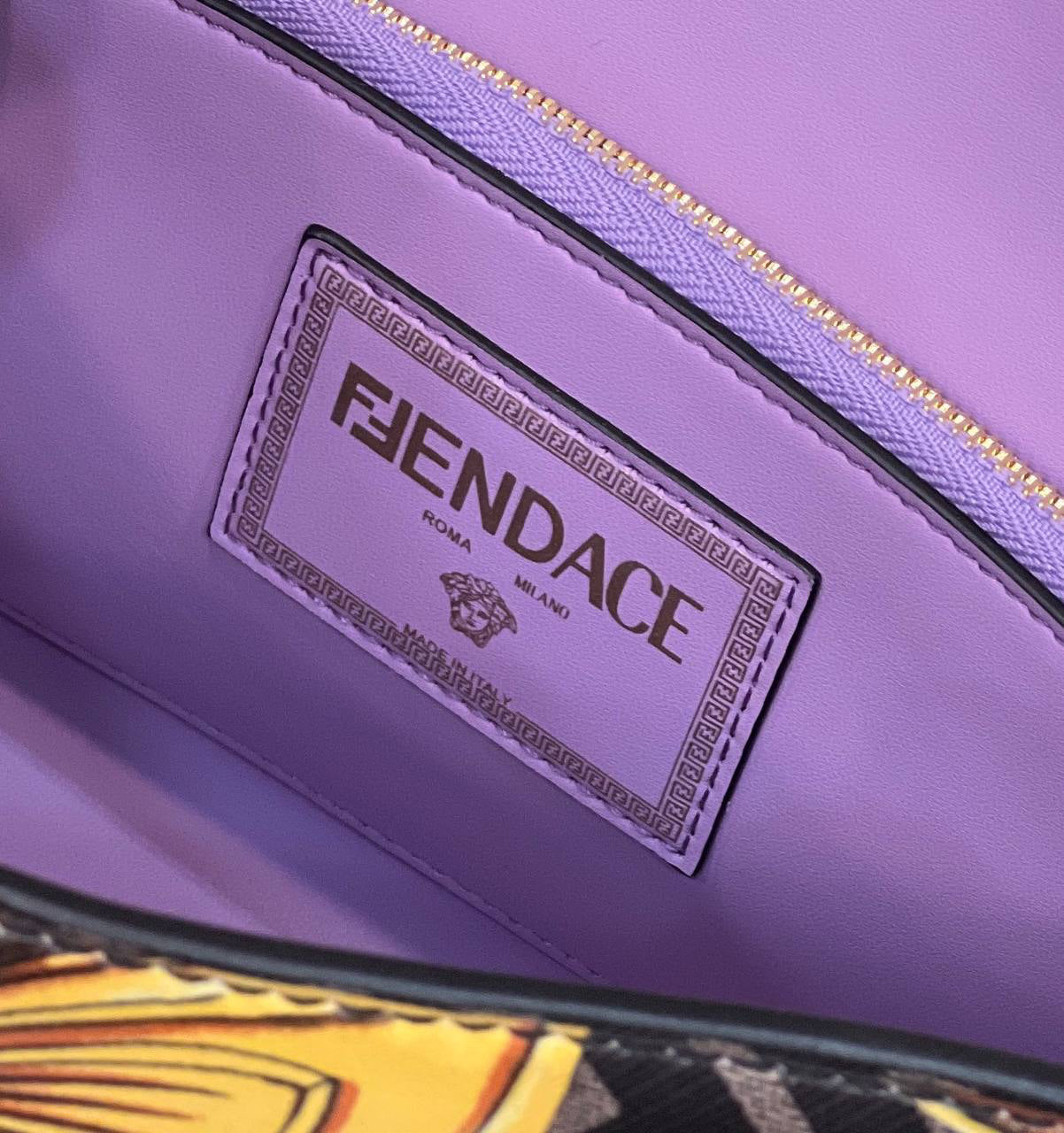 Fendi Fendace La Medusa Medium Handbag Gold Baroque