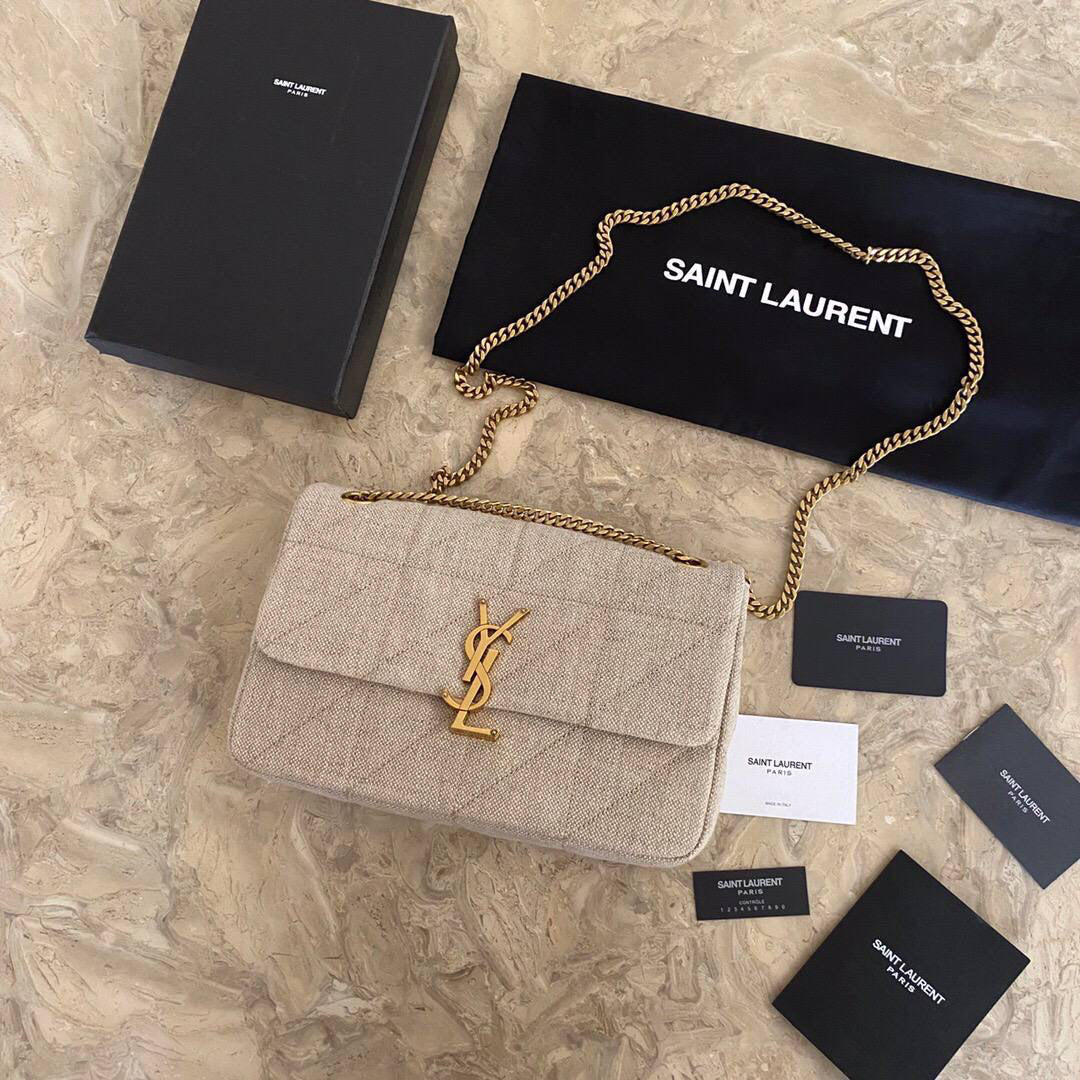 Saint Laurent Jamie Medium Linen Shoulder Bag