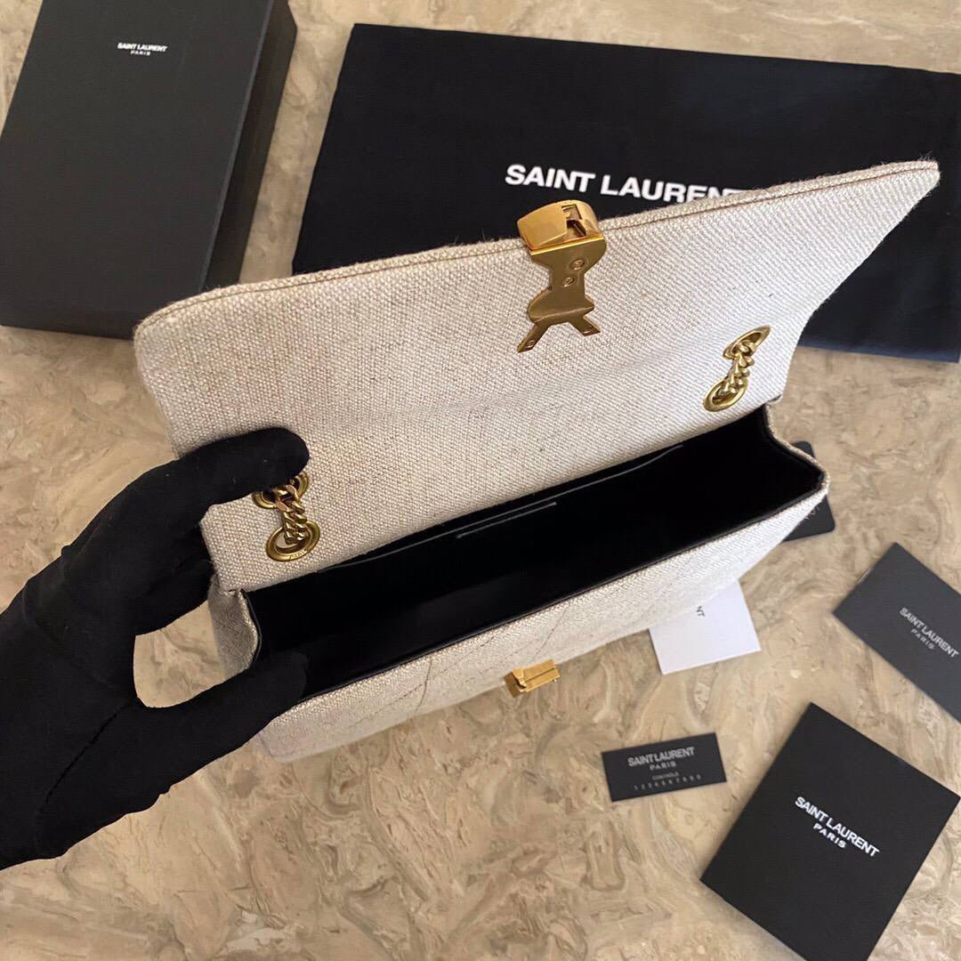 Saint Laurent Jamie Medium Linen Shoulder Bag