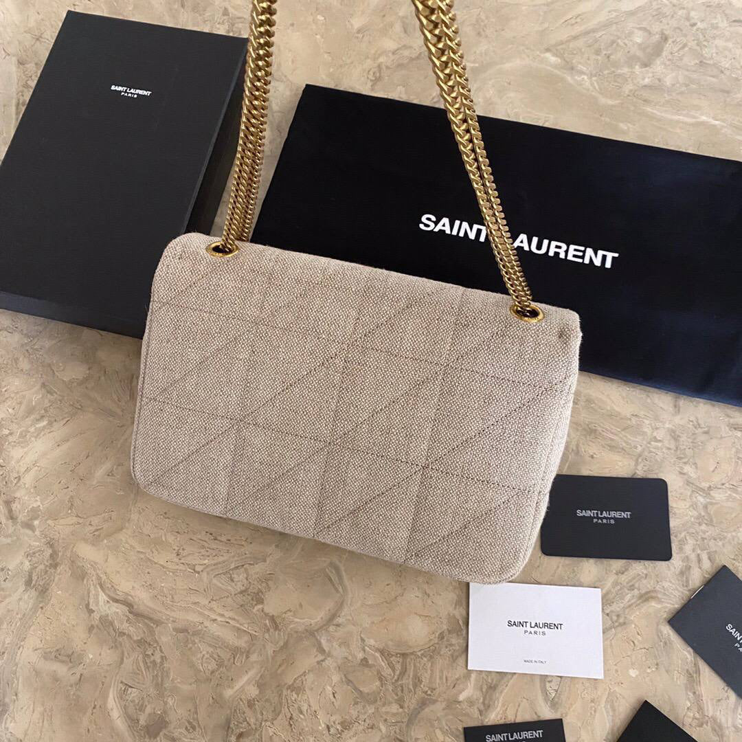 Saint Laurent Jamie Medium Linen Shoulder Bag