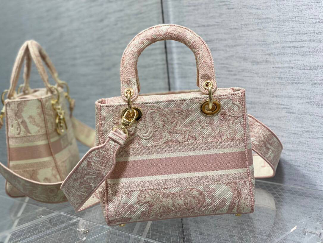Dior Lady D-Lite Rose Des Vents Toile de Jouy Embroidery