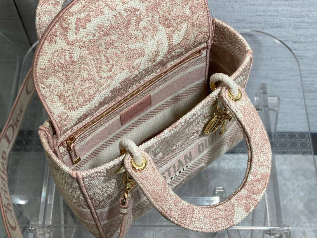 Dior Lady D-Lite Rose Des Vents Toile de Jouy Embroidery