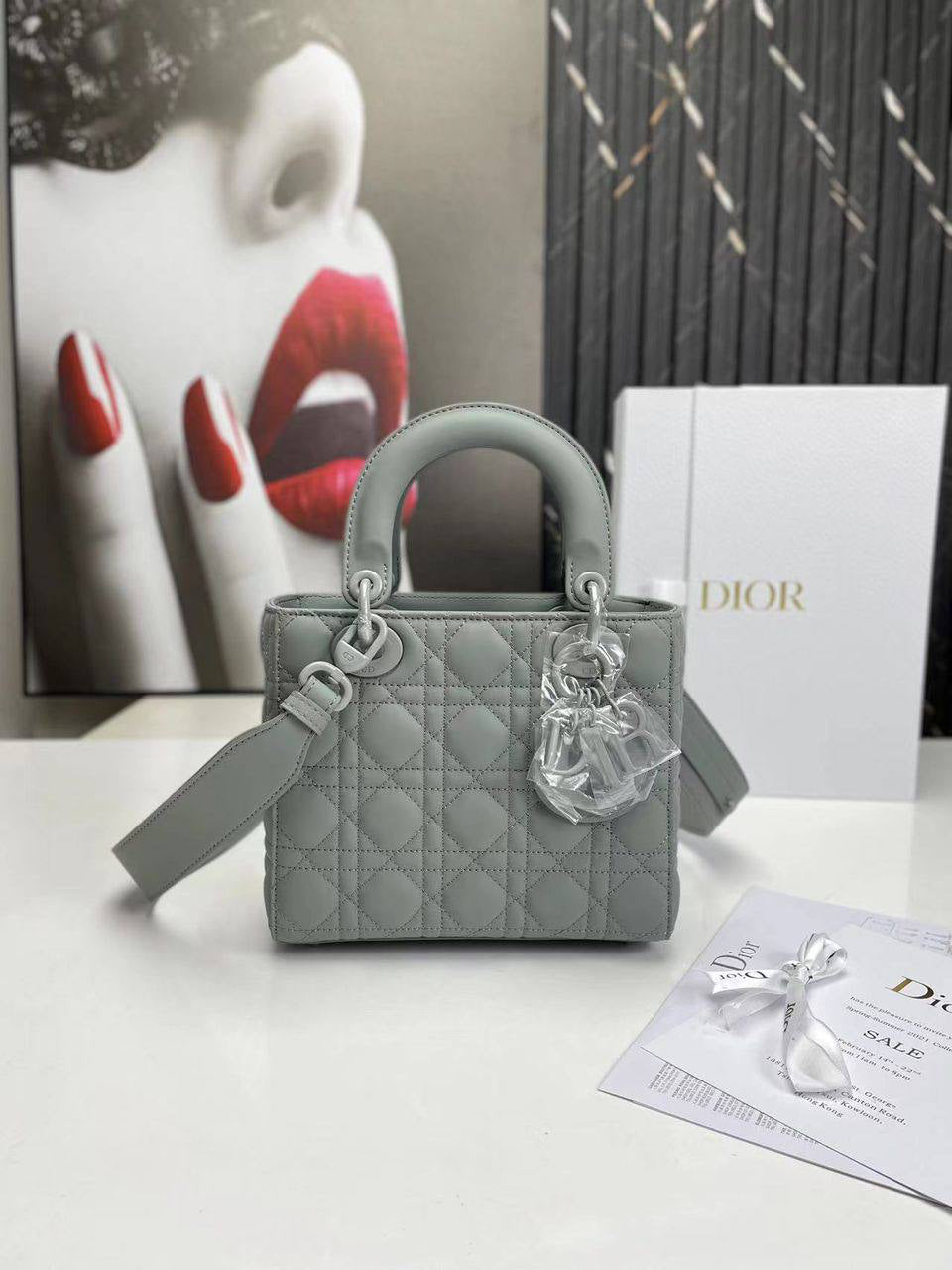 Dior Lady Ultramatte Gray Stone Cannage