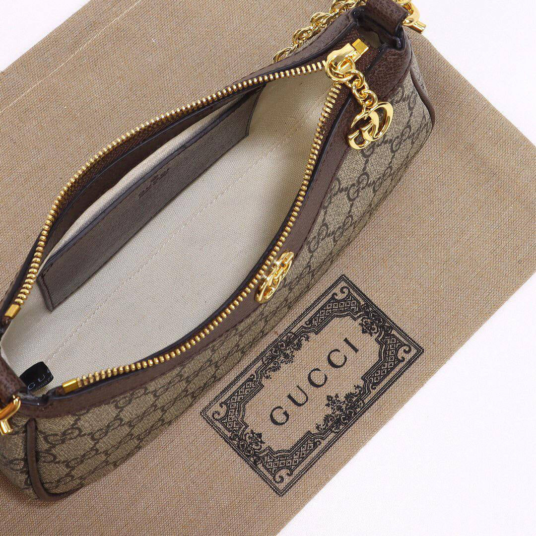 Gucci Ophidia textured leather-canvas shoulder bag