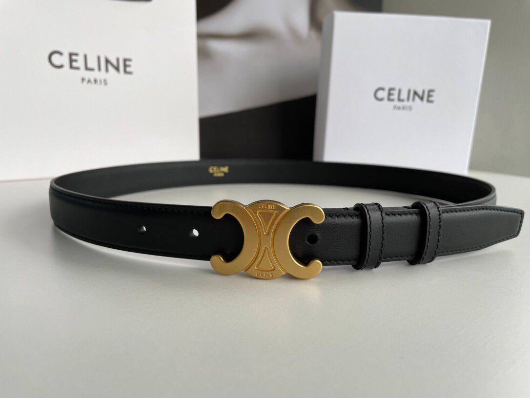 Celine Triomphe Leather Belt