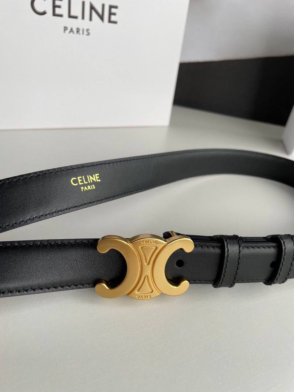 Celine Triomphe Leather Belt
