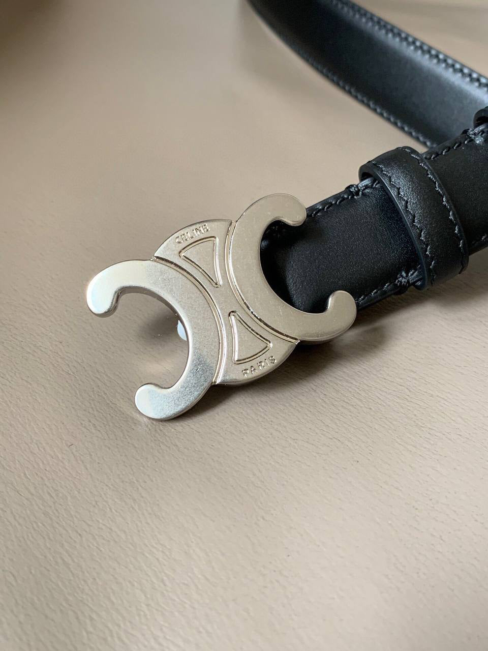 Celine Triomphe Leather Belt