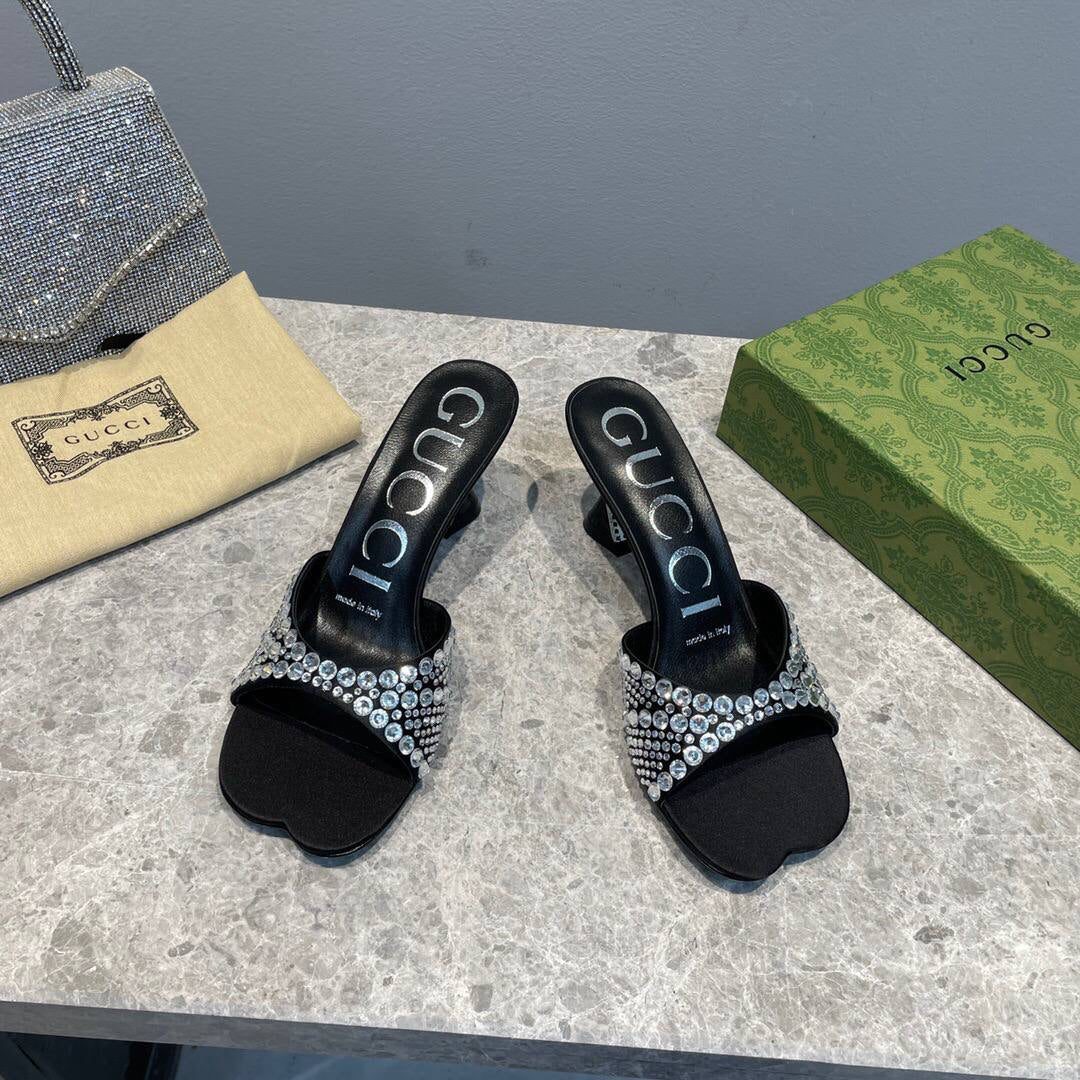 Gucci Embellished satin sandals