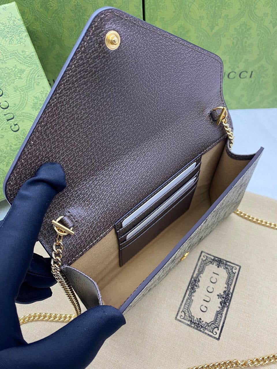 Gucci GG Strawberry Mini Wallet Bag